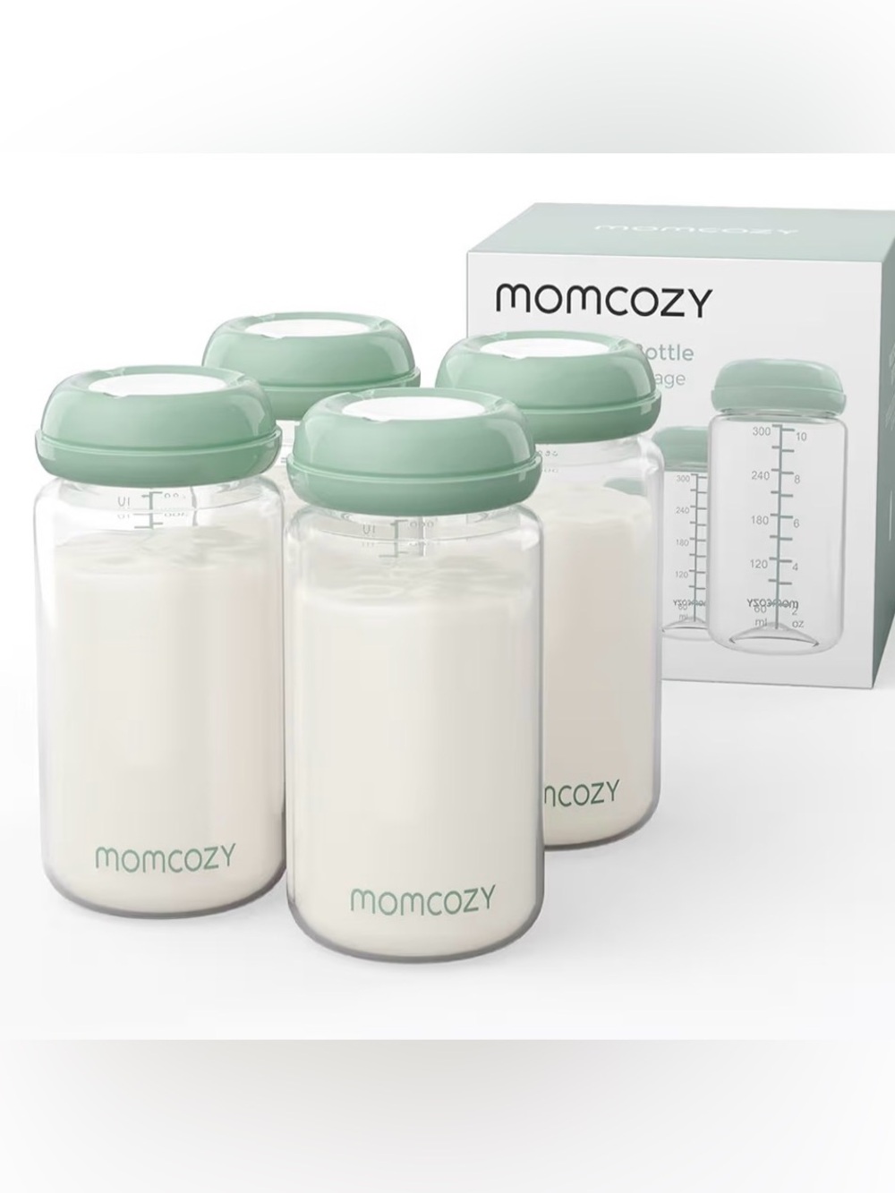 NWT Momcozy Natural Milk Storage Bottles, 4 Pieces